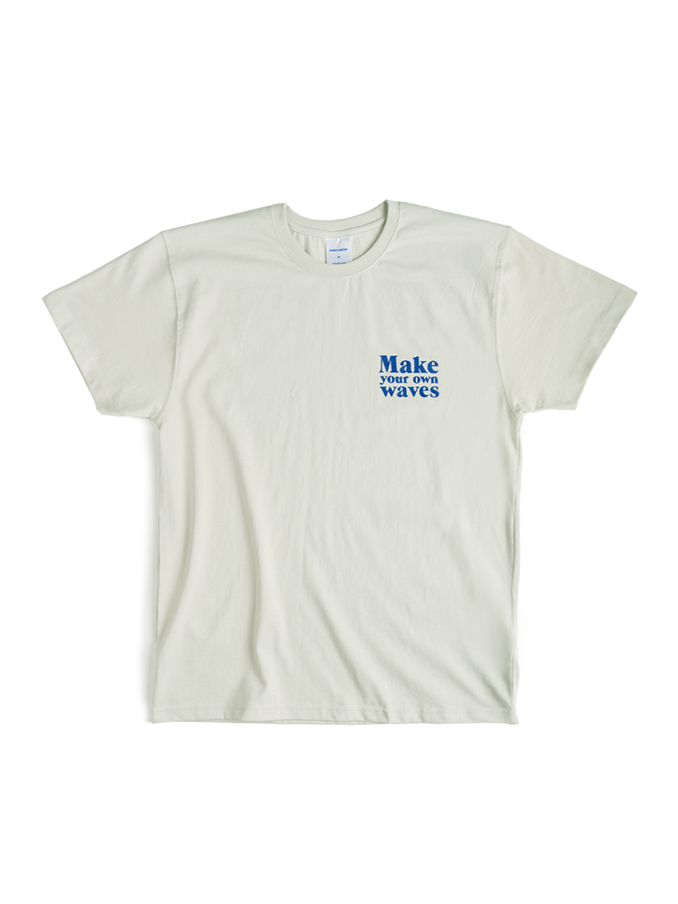 Flat slogan short sleeve T-shirt oatmeal