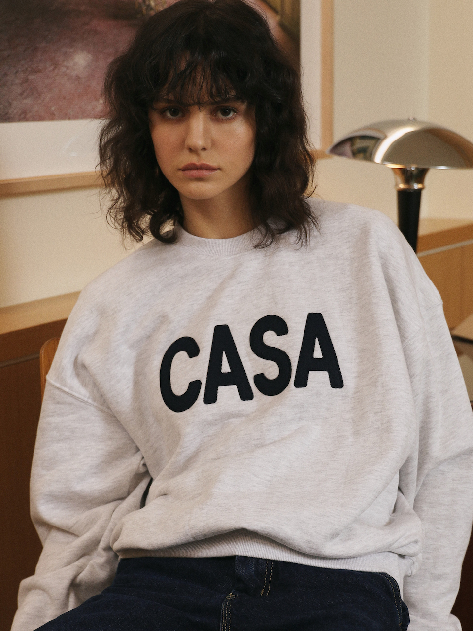 Casa applique Oversized fit Sweatshirt heather gray